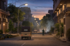 کراچی میں ربیع الاول کے لیے 500 جدید اسٹریٹ لائٹس اور 50 فومیگیشن مشینیں فراہم — نمائشی تصویر